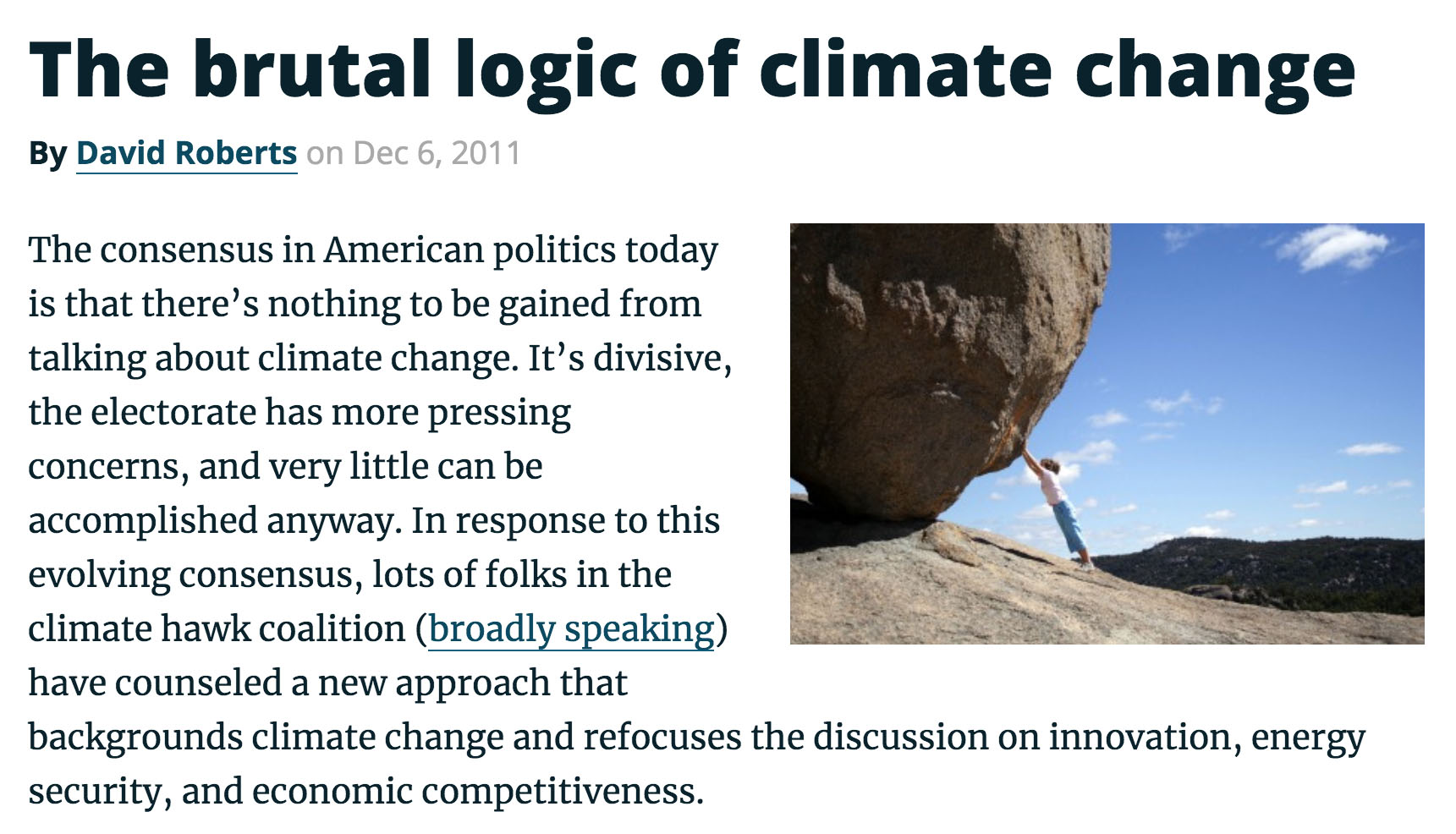 The Brutal Logic of Climate Change