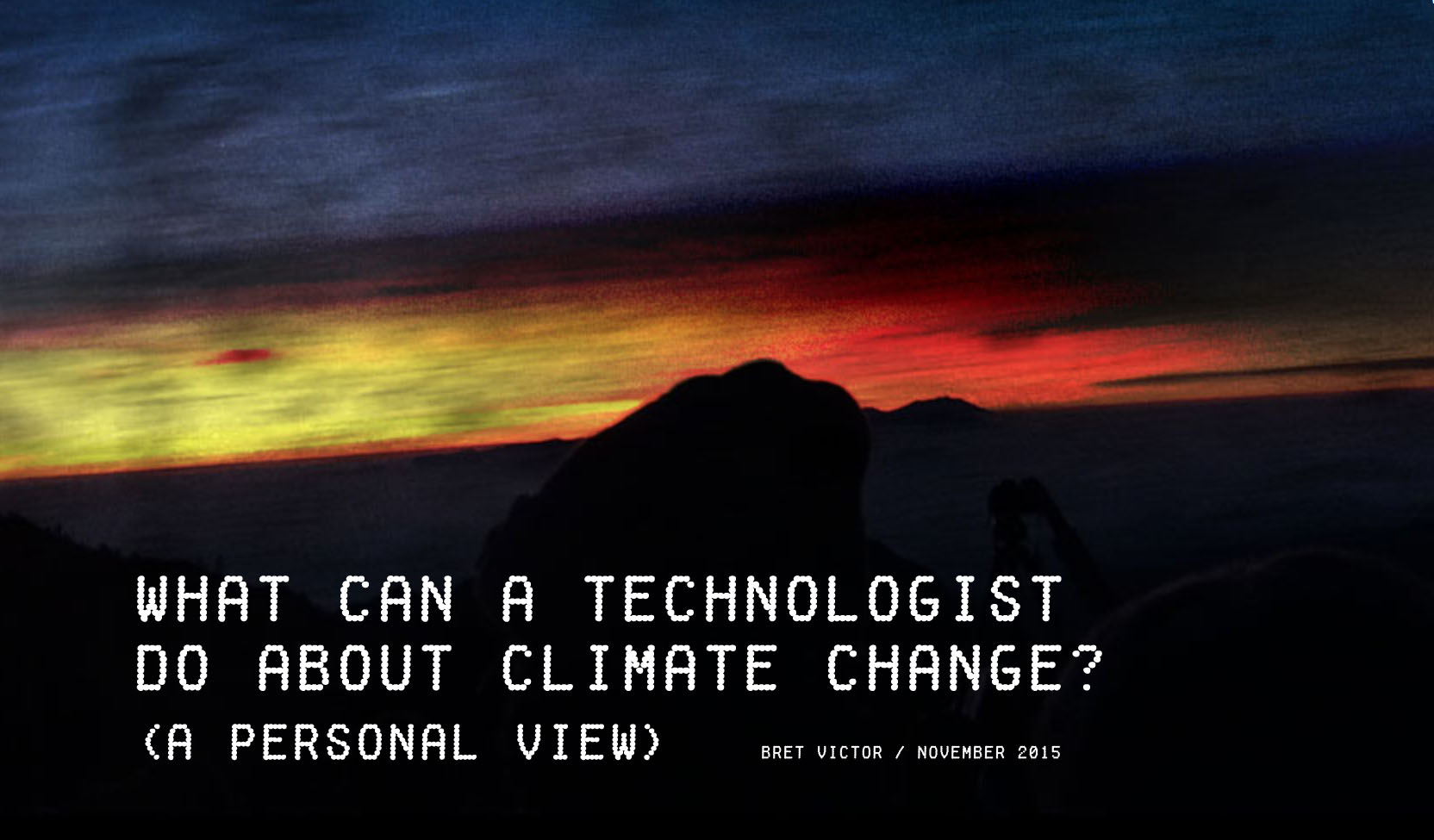 What can a technologist do about climate change?