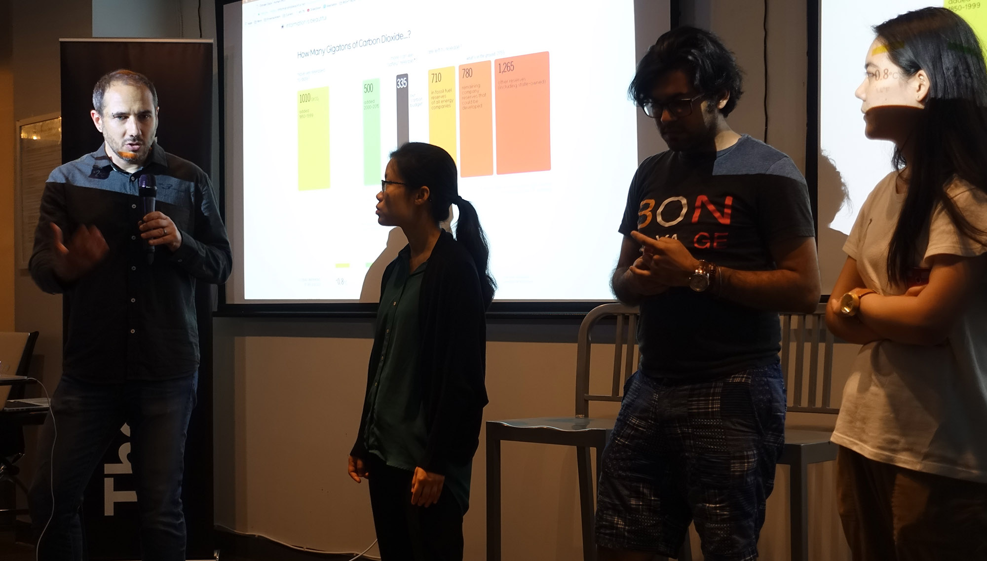 The 2° Window team presenting at Art-A-Hack, New York, 2018